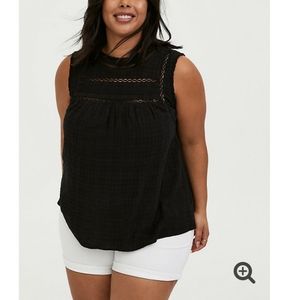 NWT torrid size 3 black crochet inset tank